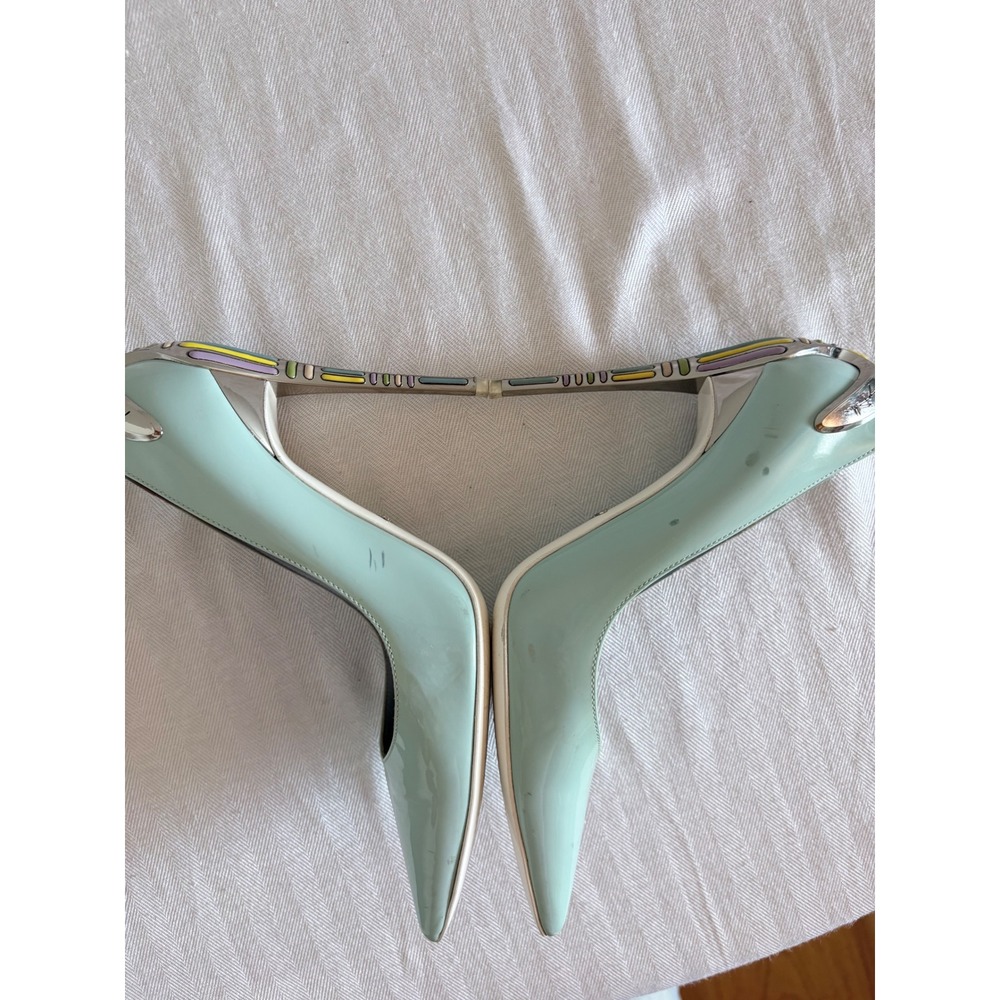 Gimmy Baldinini Patent Leather Pointed Toe Enamel Cage Heel Stiletto Pumps 37 - Picture 15 of 16